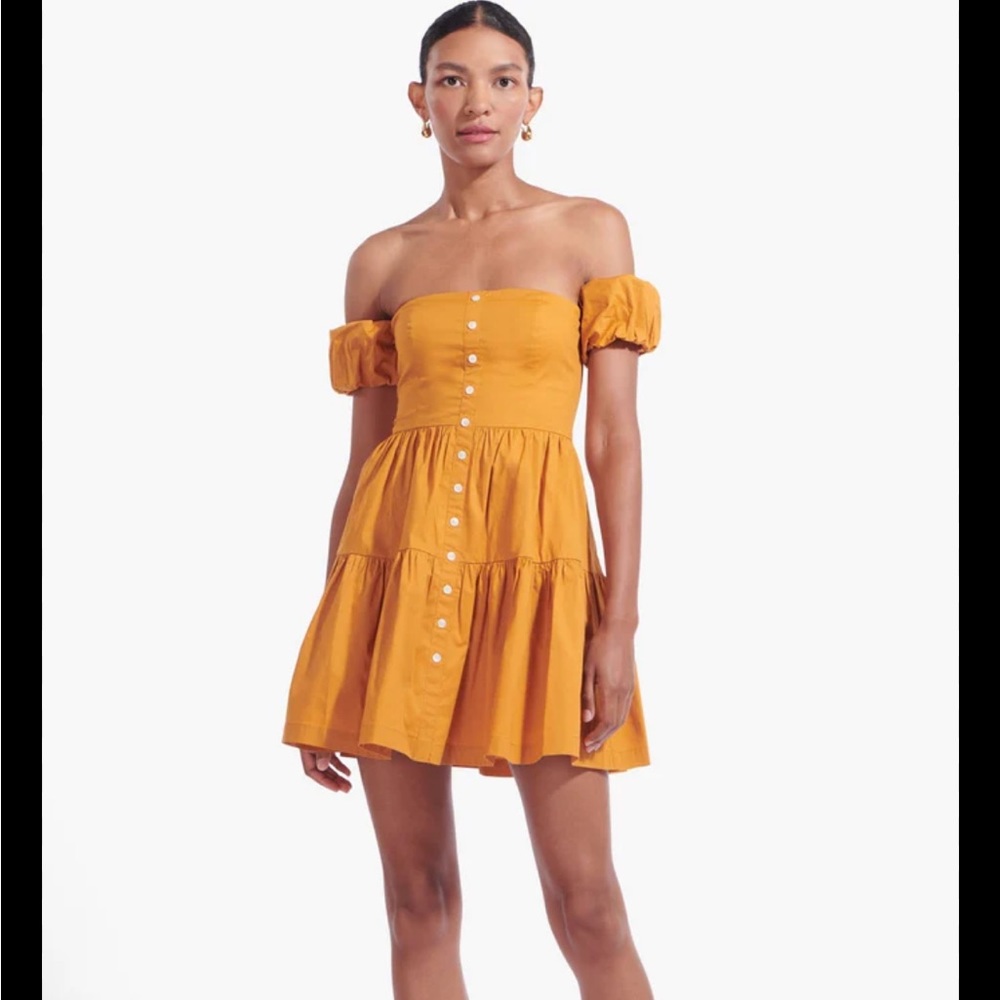 NWT! STAUD Mini Elio Dress Honey Size 2